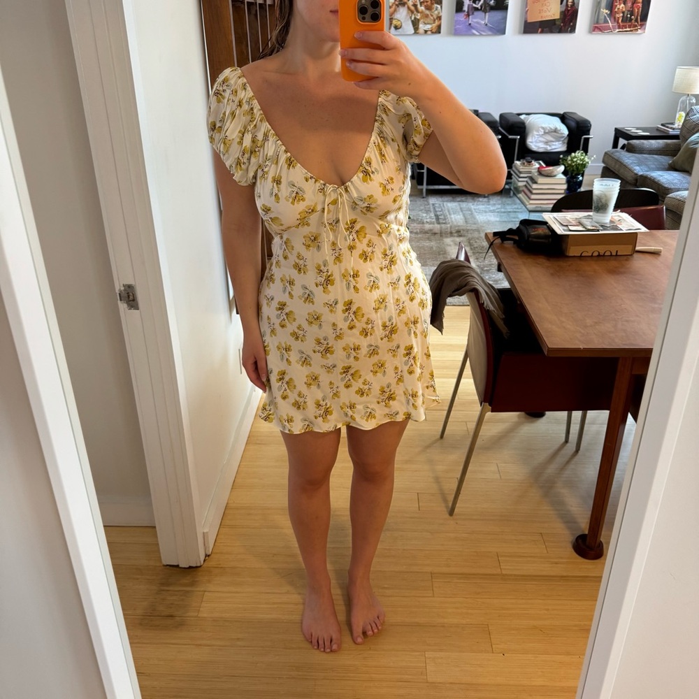 Doen Mini Dress with Yellow Floral Print